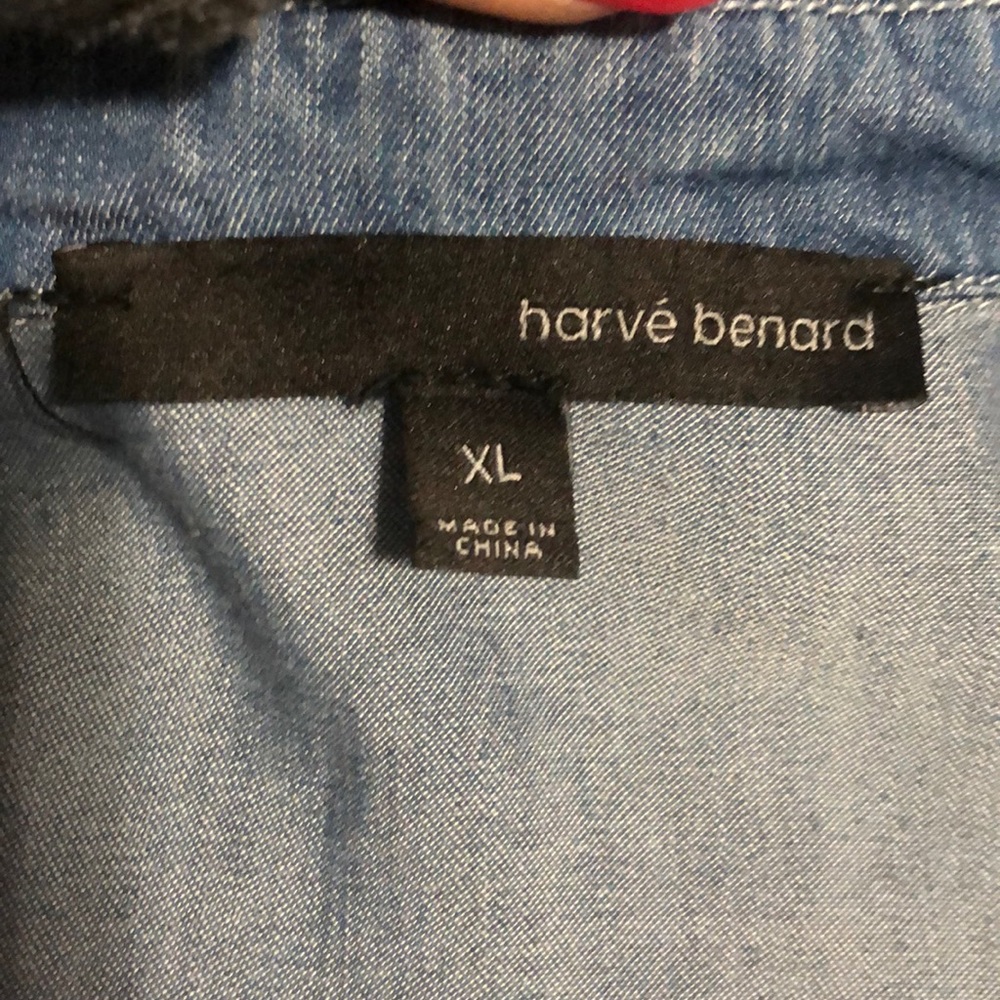 Harve Benard denim button down blouse size xl - Picture 7 of 8